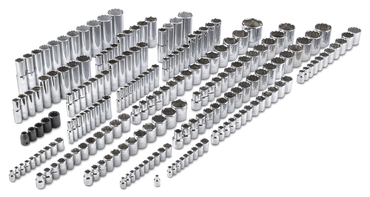 Proto® 1/4", 3/8", & 1/2" Drive 205 Piece Socket Set- 6, 8, and 12 Point - Apex Tool & Supply