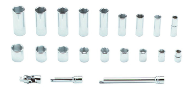 Proto® 3/8" Drive 22 Piece Socket Set - 6 Point - Apex Tool & Supply