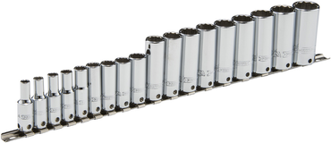 Proto® Tether-Ready 3/8" Drive 18 Piece Metric Deep Socket Set - 12 Point - Apex Tool & Supply