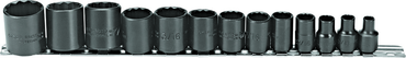 Proto® 3/8" Drive 13 Piece Black Oxide Socket Set - 12 Point - Apex Tool & Supply