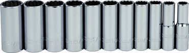Proto® 1/2" Drive 11 Piece Deep Socket Set - 12 Point - Apex Tool & Supply
