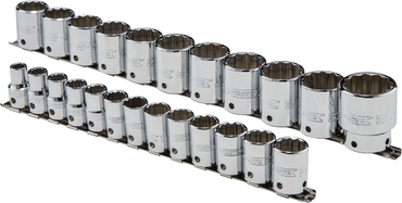 Proto® Tether-Ready 1/2" Drive 24 Piece Metric Socket Set - 12 Point - Apex Tool & Supply