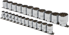 Proto® Tether-Ready 1/2" Drive 24 Piece Metric Socket Set - 12 Point - Apex Tool & Supply