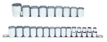 Proto® 1/2" Drive 24 Piece Metric Socket Set - 12 Point - Apex Tool & Supply
