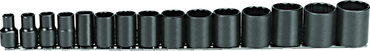 Proto® 1/2" Drive 15 Piece Black Oxide Socket Set - 12 Point - Apex Tool & Supply