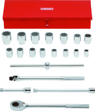 Proto® 3/4" Drive 20 Piece Socket Set - 12 Point - Apex Tool & Supply