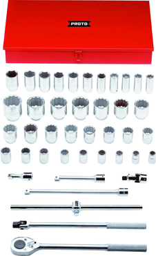 Proto® 3/4" Drive 42 Piece Combination Socket Set - 12 and 6 Point - Apex Tool & Supply