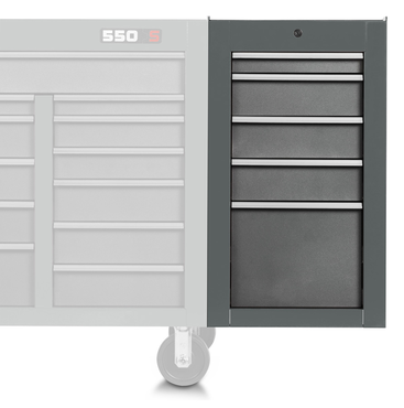 Proto® 550S Side Cabinet - 5 Drawer, Dual Gray - Apex Tool & Supply