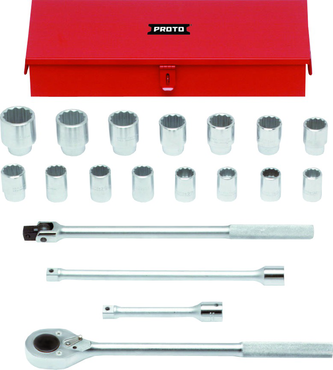 Proto® 3/4" Drive 19 Piece Metric Socket Set - 12 Point - Apex Tool & Supply