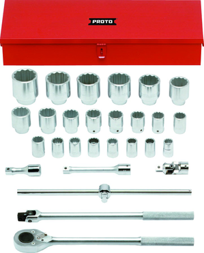 Proto® 3/4" Drive 28 Piece Metric Socket Set - 12 Point - Apex Tool & Supply