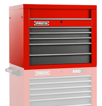 Proto® 550S 34" Top Chest - 5 Drawer, Safety Red and Gray - Apex Tool & Supply