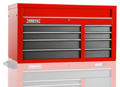 Proto® 550S 50" Top Chest - 8 Drawer, Safety Red and Gray - Apex Tool & Supply