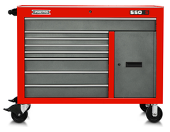 Proto® 550S 50" Workstation - 8 Drawer & 1 Shelf, Safety Red and Gray - Apex Tool & Supply