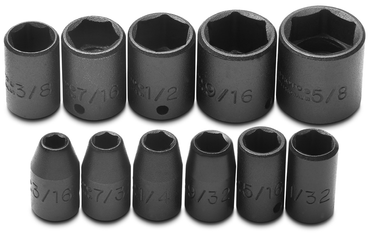 Proto® 1/4" Drive 11 Piece Impact Socket Set - 6 Point - Apex Tool & Supply
