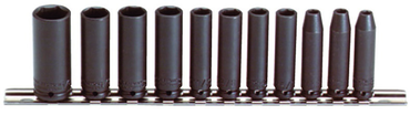 Proto® 1/4" Drive 11 Piece Deep Impact Socket Set - 6 Point - Apex Tool & Supply