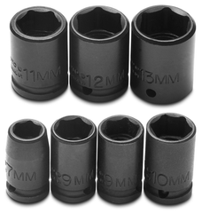 Proto® 1/4" Drive 7 Piece Metric Impact Socket Set - 6 Point - Apex Tool & Supply