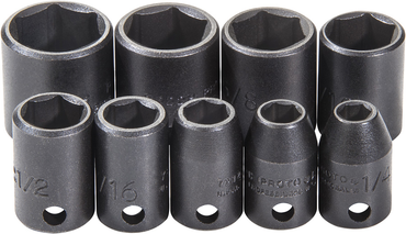 Proto® 3/8" Drive 9 Piece Impact Socket Set - 6 Point - Apex Tool & Supply
