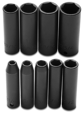 Proto® 3/8" Drive 9 Piece Deep Impact Socket Set - 6 Point - Apex Tool & Supply