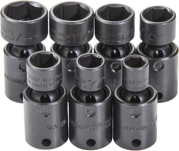Proto® 3/8" Drive 7 Piece Universal Impact Socket Set - 6 Point - Apex Tool & Supply