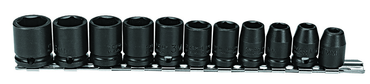 Proto® 3/8" Drive 11 Piece Metric Impact Socket Set - 6 Point - Apex Tool & Supply