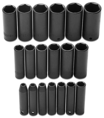 Proto® 3/8" Drive 19 Piece Metric Deep Impact Socket Set - 6 Point - Apex Tool & Supply