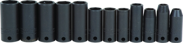 Proto® 3/8" Drive 12 Piece Metric Thin Wall Deep Impact Socket Set - 6 Point - Apex Tool & Supply
