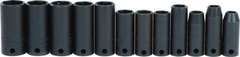 Proto® 3/8" Drive 12 Piece Metric Thin Wall Deep Impact Socket Set - 6 Point - Apex Tool & Supply