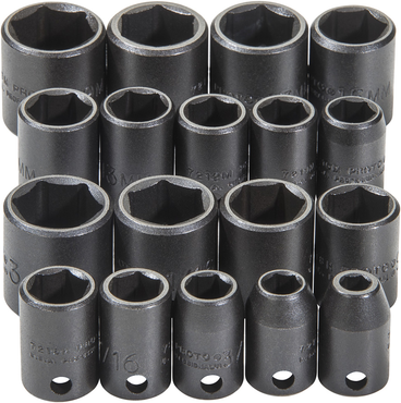 Proto® 3/8" Drive 18 Piece Universal Impact Socket Set - 6 Point - Apex Tool & Supply