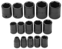 Proto® 1/2" Drive 15 Piece Impact Socket Set - 6 Point - Apex Tool & Supply