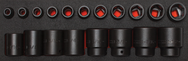Proto® Foamed 1/2" Drive 19 Piece Impact Socket Set - Black Oxide - 6 Point - Apex Tool & Supply