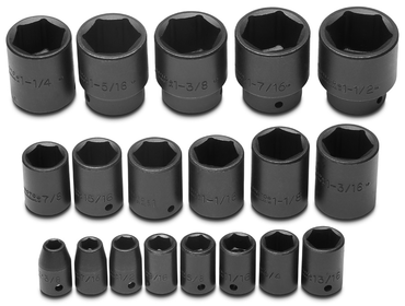Proto® 1/2" Drive 19 Piece Impact Socket Set - 6 Point - Apex Tool & Supply