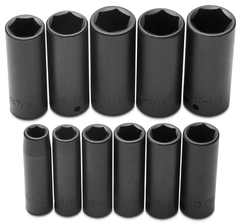 Proto® 1/2" Drive 11 Piece Deep Impact Socket Set - 6 Point - Apex Tool & Supply