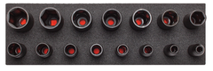 Proto® Foamed 1/2" Drive 15 Piece Deep Impact Socket Set - Black Oxide - 6 Point - Apex Tool & Supply