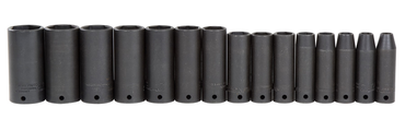 Proto® 1/2" Drive 15 Piece Deep Thin Wall Impact Socket Set - 6 Point - Apex Tool & Supply