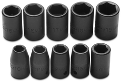 Proto® 1/2" Drive 10 Piece Metric Impact Socket Set - 6 Point - Apex Tool & Supply