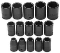 Proto® 1/2" Drive 15 Piece Metric Impact Socket Set - 6 Point - Apex Tool & Supply