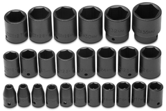Proto® 1/2" Drive 25 Piece Metric Impact Socket Set - 6 Point - Apex Tool & Supply