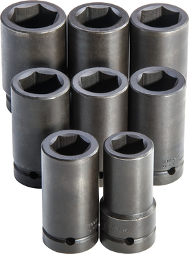 Proto® 1" Drive 8 Piece Deep Metric Impact Socket Set - 6 Point - Apex Tool & Supply