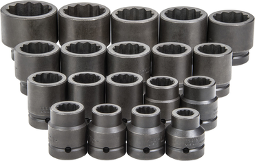 Proto® 1" Drive 19 Piece Impact Socket Set - 12 Point - Apex Tool & Supply