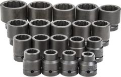 Proto® 1" Drive 19 Piece Impact Socket Set - 12 Point - Apex Tool & Supply