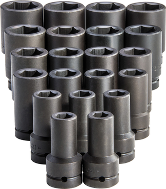Proto® 1" Drive 21 Piece Deep Impact Socket Set - 6 Point - Apex Tool & Supply