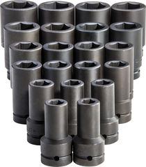 Proto® 1" Drive 21 Piece Deep Impact Socket Set - 6 Point - Apex Tool & Supply