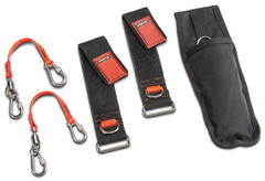 Proto® Tethering D-Ring Pouch Set with One Pocket, Retractable Lanyard, and D-Ring Wrist Strap System with (2) JWS-DR and (2) JLANWR6LB - Apex Tool & Supply