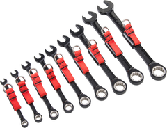 Proto® Tether-Ready 9 Piece Black Chrome Non-Reversible Combination Ratcheting Wrench Set - Spline - Apex Tool & Supply