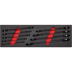 Proto® Foamed 9 Piece Non-Reversible Ratcheting Combination Wrench Set- Black Chrome- Spline - Apex Tool & Supply