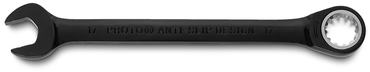 Proto® Black Chrome Combination Non-Reversible Ratcheting Wrench 17 mm - Spline - Apex Tool & Supply