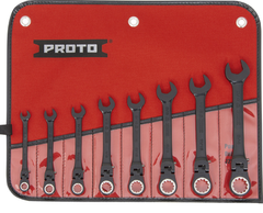 Proto® 8 Piece Black Chrome Combination Locking Flex-Head Ratcheting Wrench Set - Spline - Apex Tool & Supply