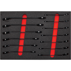 Proto® Foamed 13 Piece Metric Reversible Ratcheting Combination Wrench Set - Black Chrome- Spline - Apex Tool & Supply