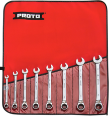 Proto® 8 Piece Full Polish Metric Ratcheting Wrench Set - 12 Point - Apex Tool & Supply