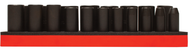 Proto® Foamed 1/2" Drive 19 Piece Deep Impact Socket Set - Black Oxide - 6 Point - Apex Tool & Supply